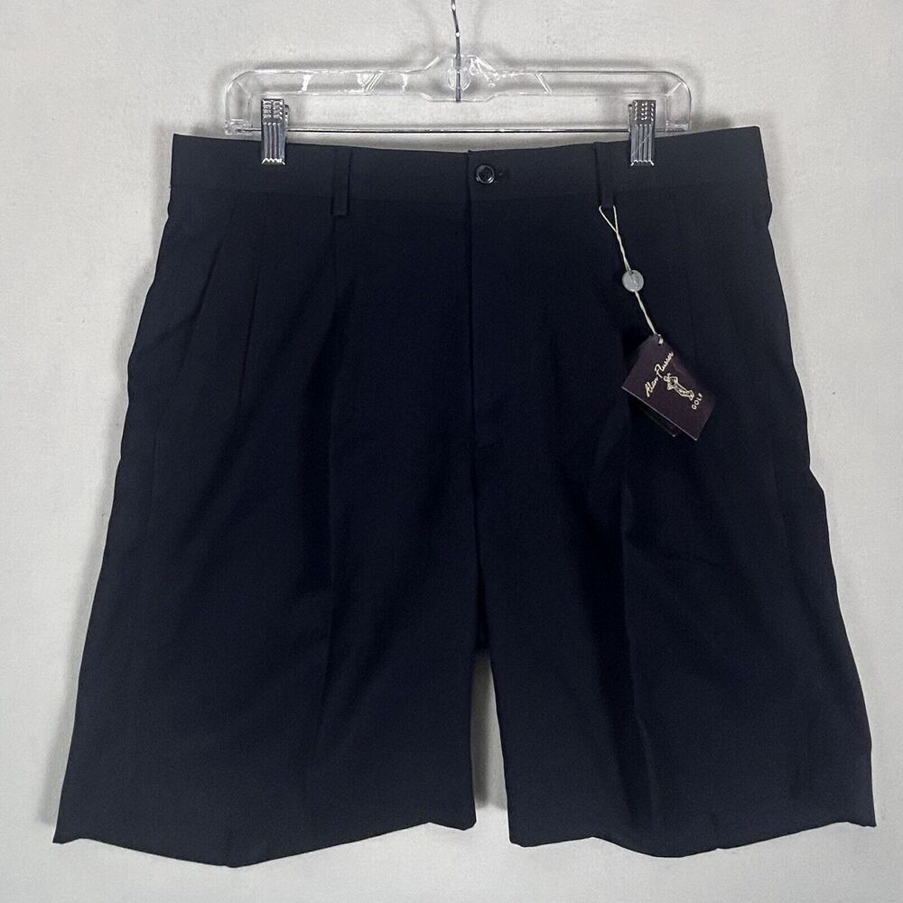 Alan Flusser NEW Golf Shorts Mens 34 Blue Casual No Iron Wicking Performance NWT